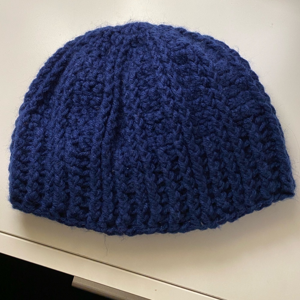 3/$15 SALE HANDMADE KNITTED BOYS BLUE BEANIE